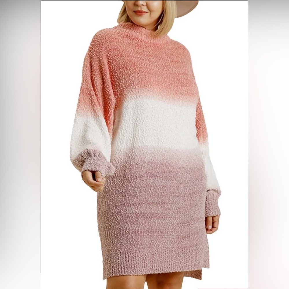 NWT Umgee Ombré Dip Dye Sweater Dress